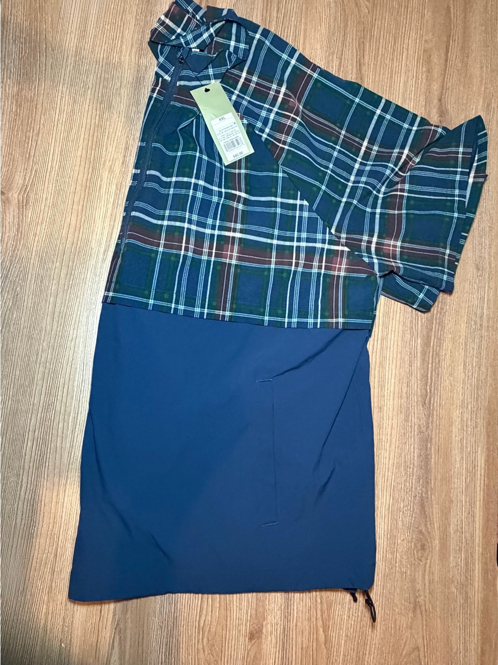 Plaid & Navy Short-Sleeve Men’s short sleeve jacket wind breaker size xxl